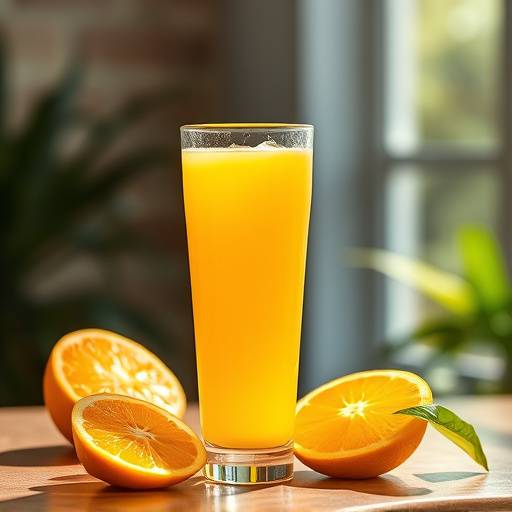 A glass of fresh-squeezed orange juice.